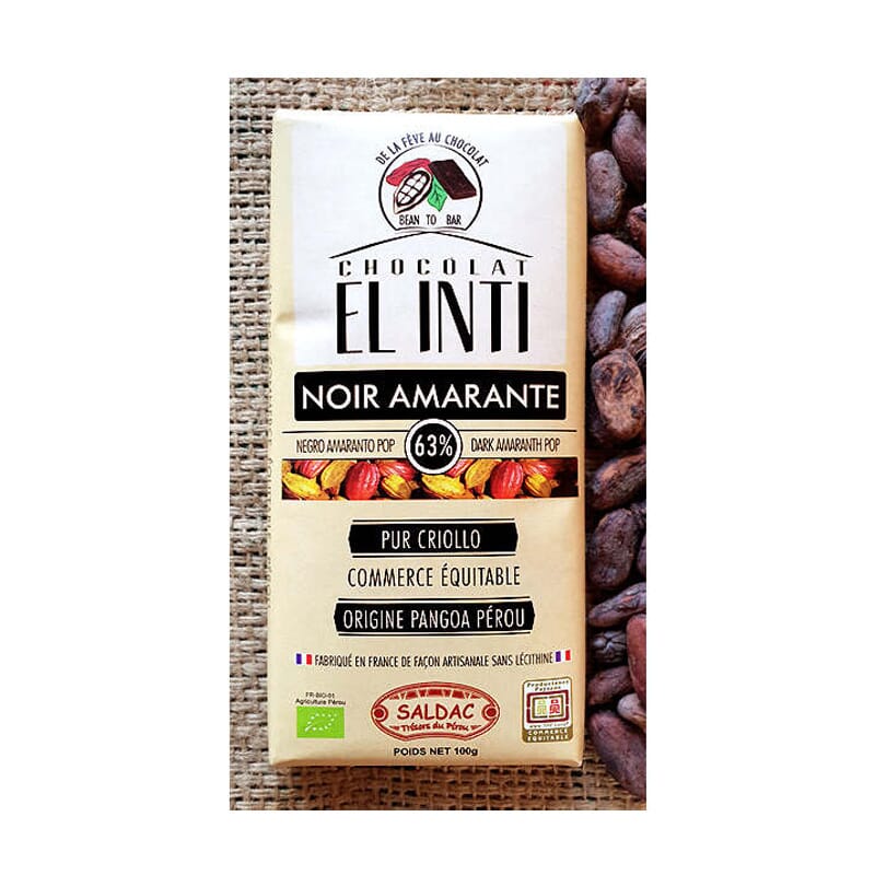 Chocolate Negro Con Amaranto Inflado 100g