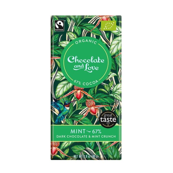 Chocolate Preto E Menta 67% Bio 80g da Chocolate And Love