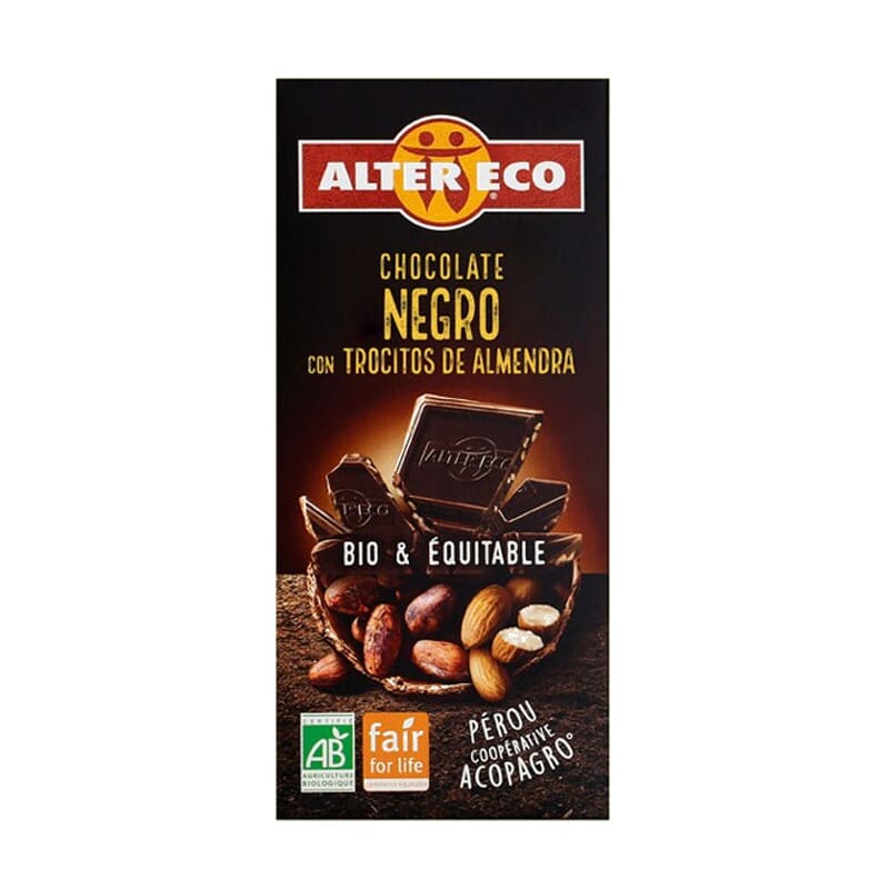 Chocolate Negro Con Trocitos De Almendra Bio 100g