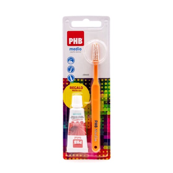 PHB Classic Medium-Zahnbürste + Total-Zahnpasta von Phb