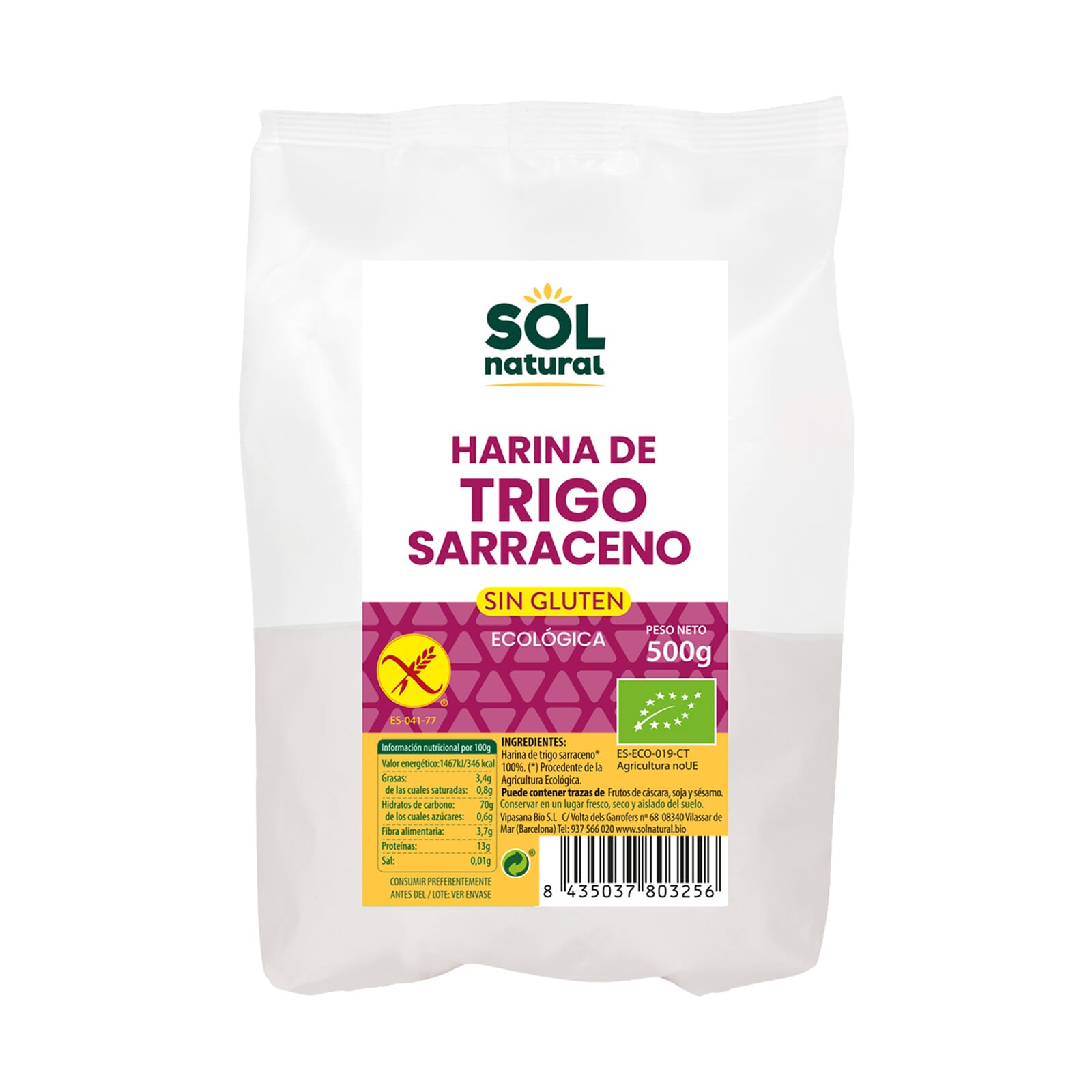 Harina De Trigo Sarraceno Sin Gluten Bio 500g