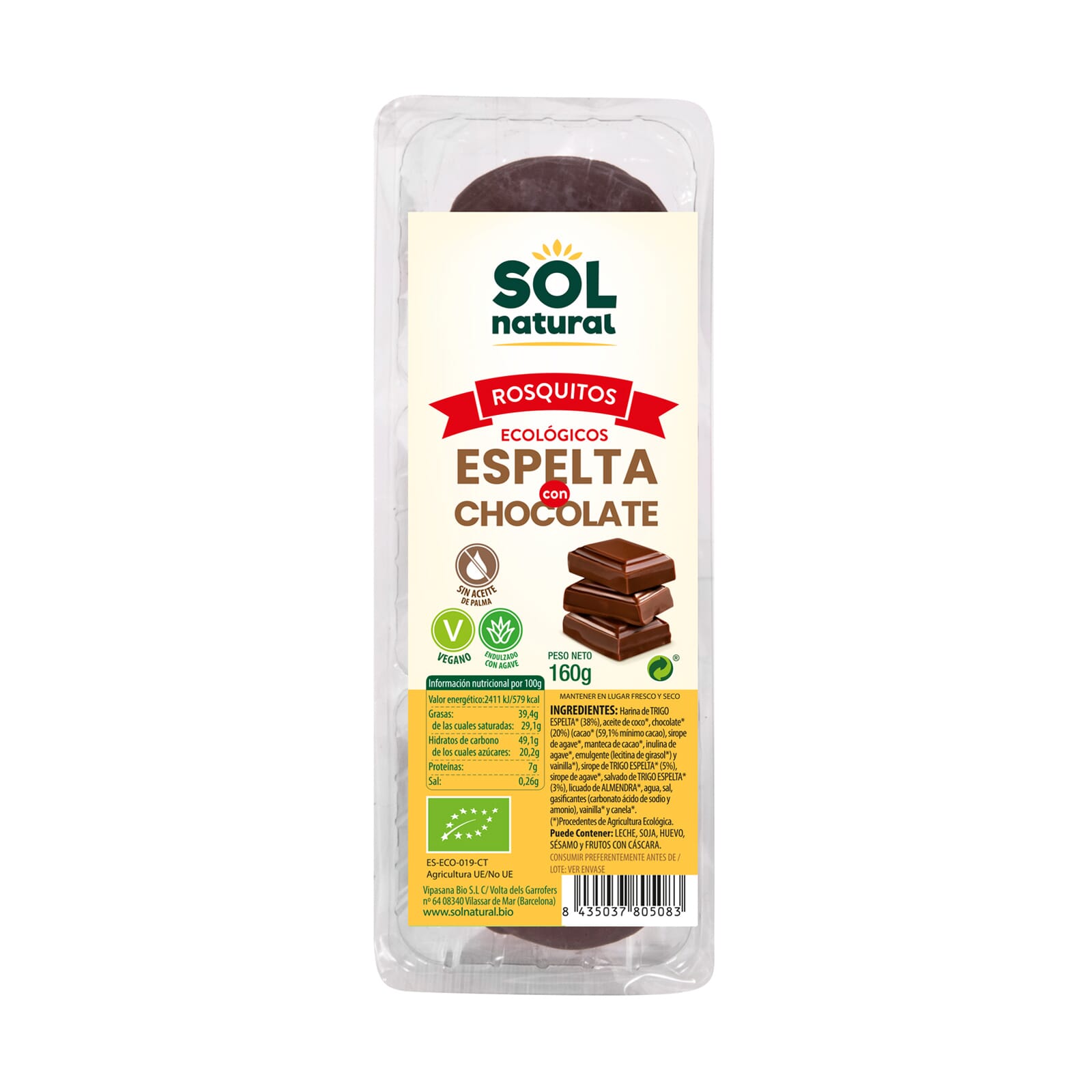 Rosquitos De Espelta Con Chocolate Bio 160g