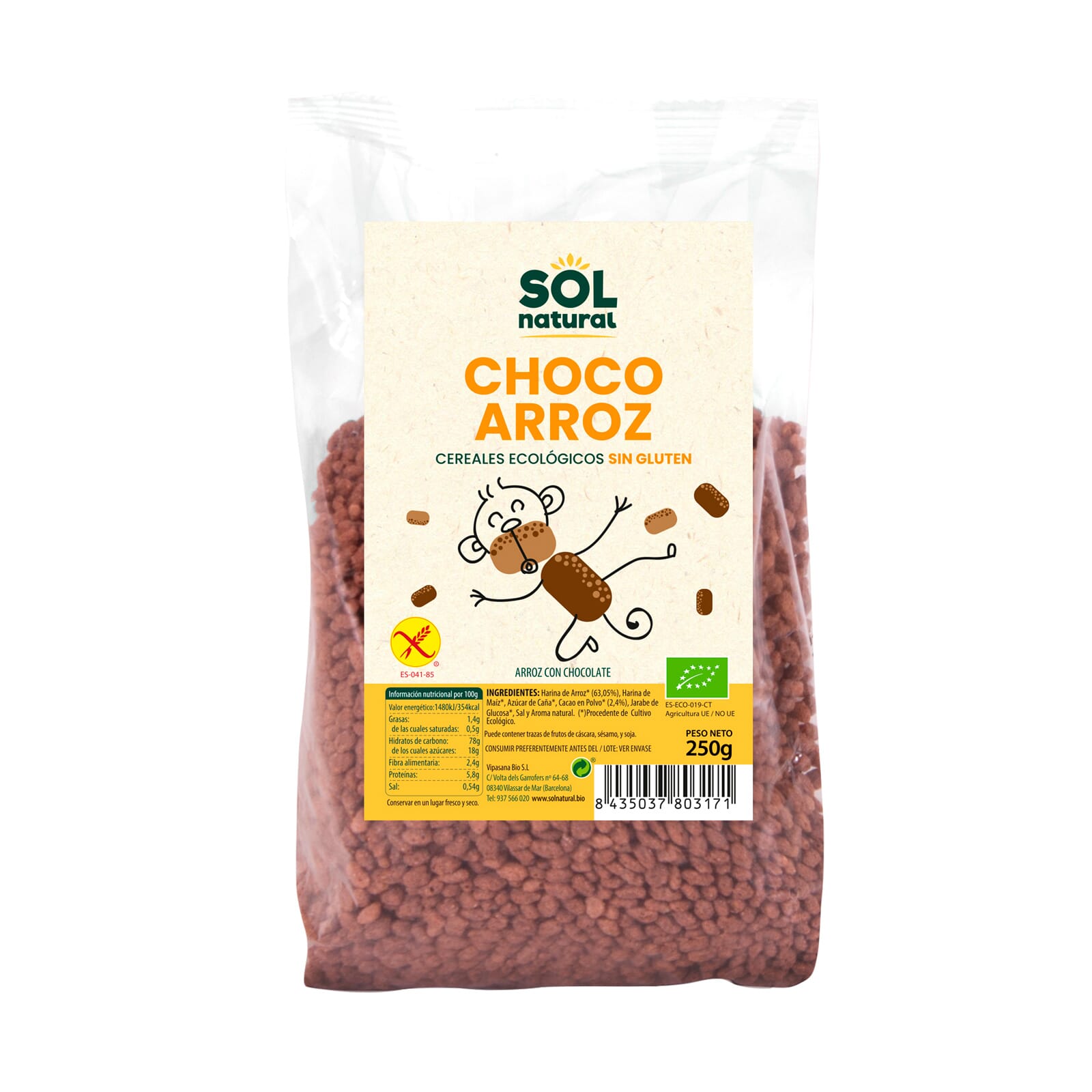 Choco Arroz Sem Glúten Bio 250g