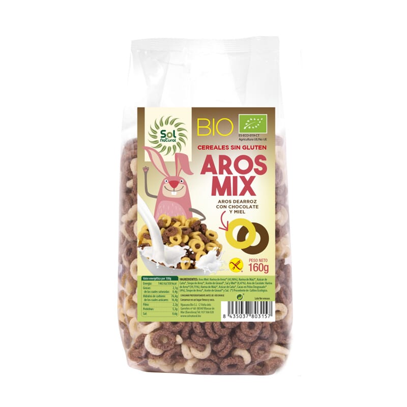 Aneis Mix Choco-Mel Sem Glúten Bio 160g