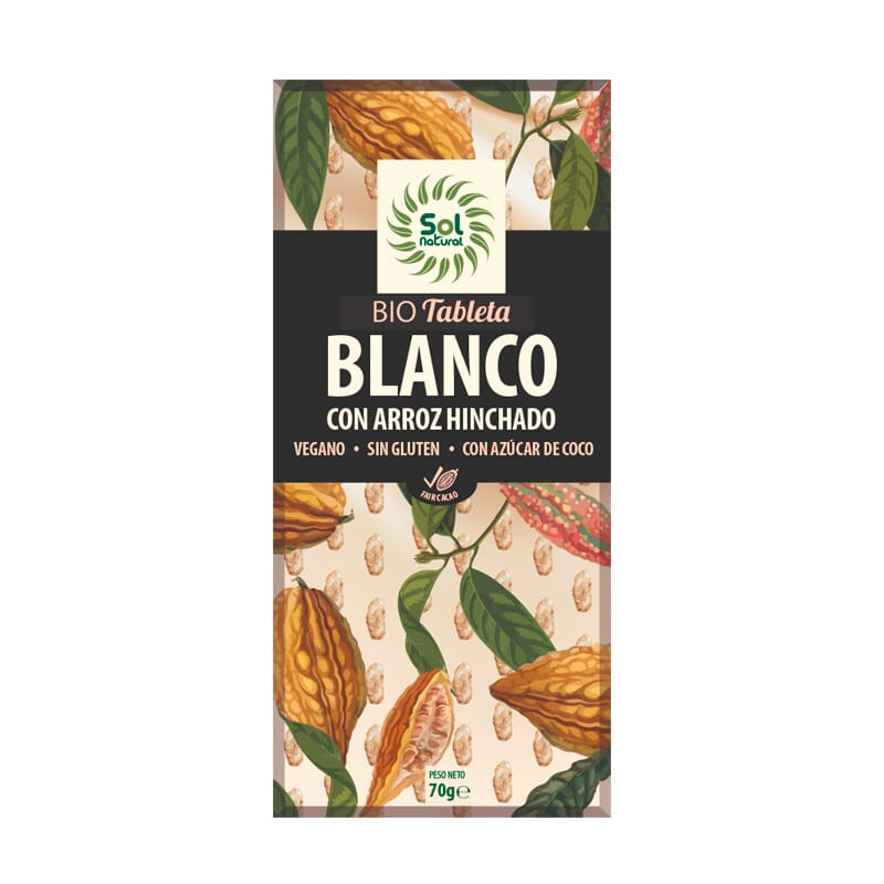 Tableta Choco Blanco Arroz Hinchado Bio 70g