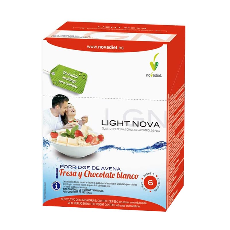 Light Nova Porridge Fresa Y Chocolate Blanco 6 Sobres
