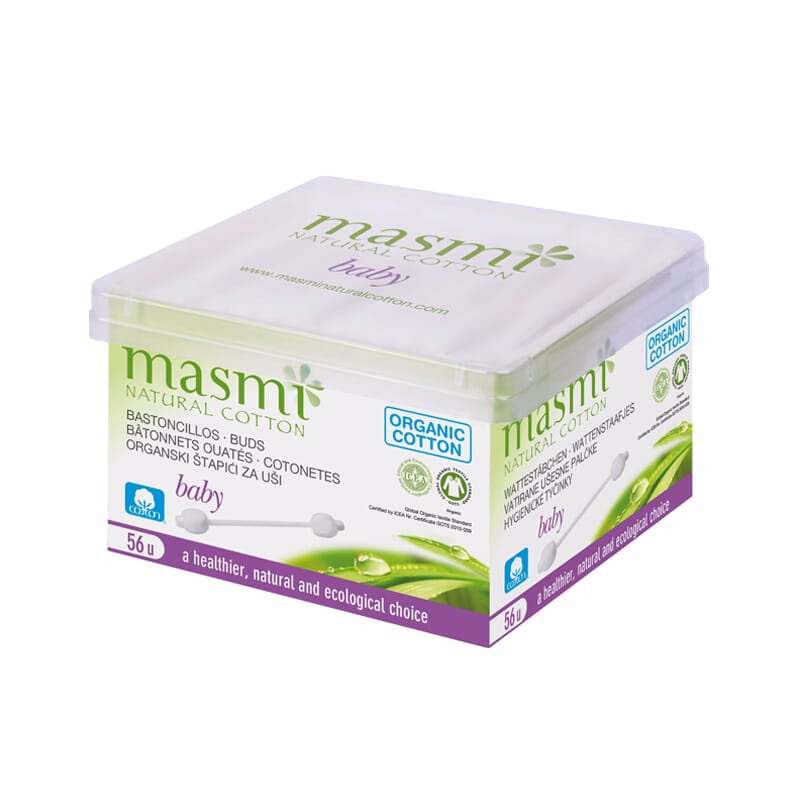 Cotonetes Para Bebé De Algodão Biológicos 65 Unds