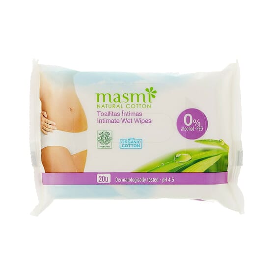 Toallitas Intimas Ecológicas 20 Uds - Masmi Natural Cotton