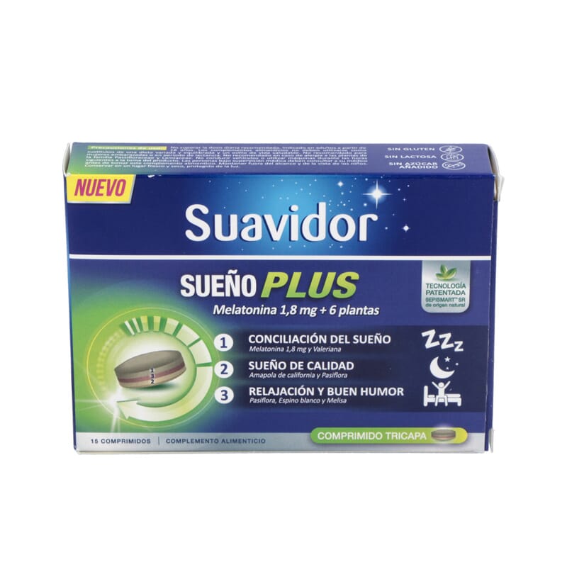 Suavidor Sueño Plus Melatonina 1.8 mg + 6 Plantas 30 Tabs