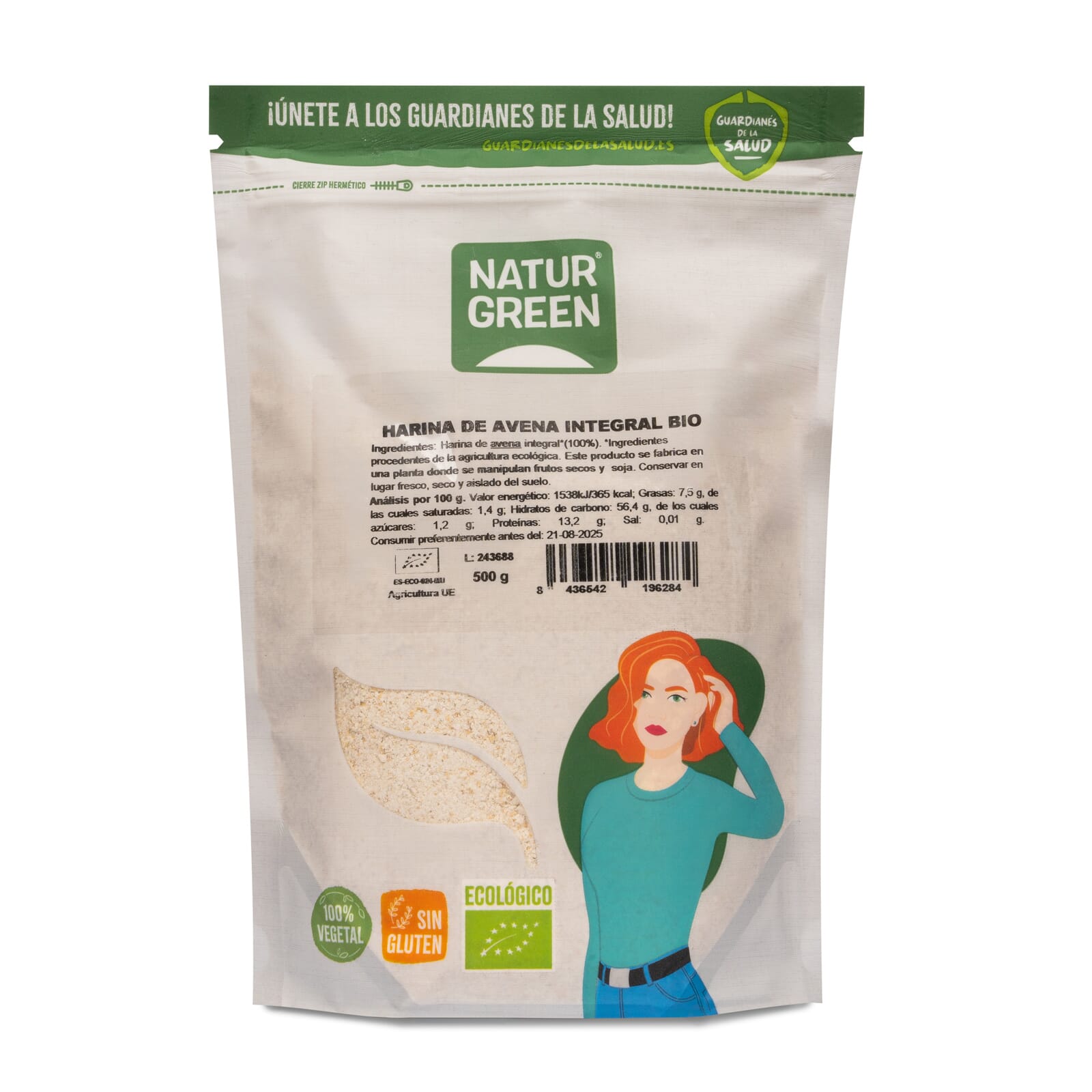 Harina De Avena Integral Sin Gluten Bio 500g