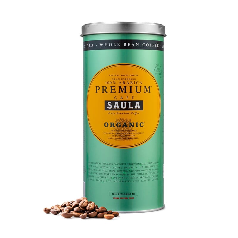 Café molido natural descafeinado Saula 250 g.