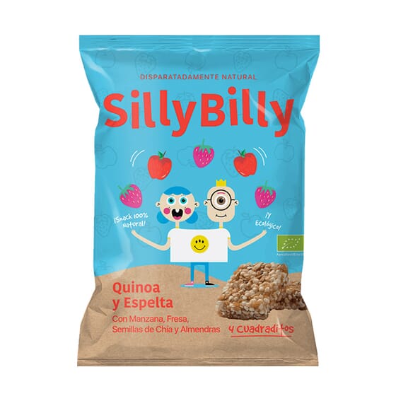 Snack Quinoa e Farro con Mela Fragola Chia e Mandorle Bio 24g di SillyBilly