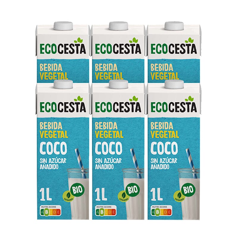 Bebida Vegetal De Coco Sin Azúcar Bio 6 Uds 1 L