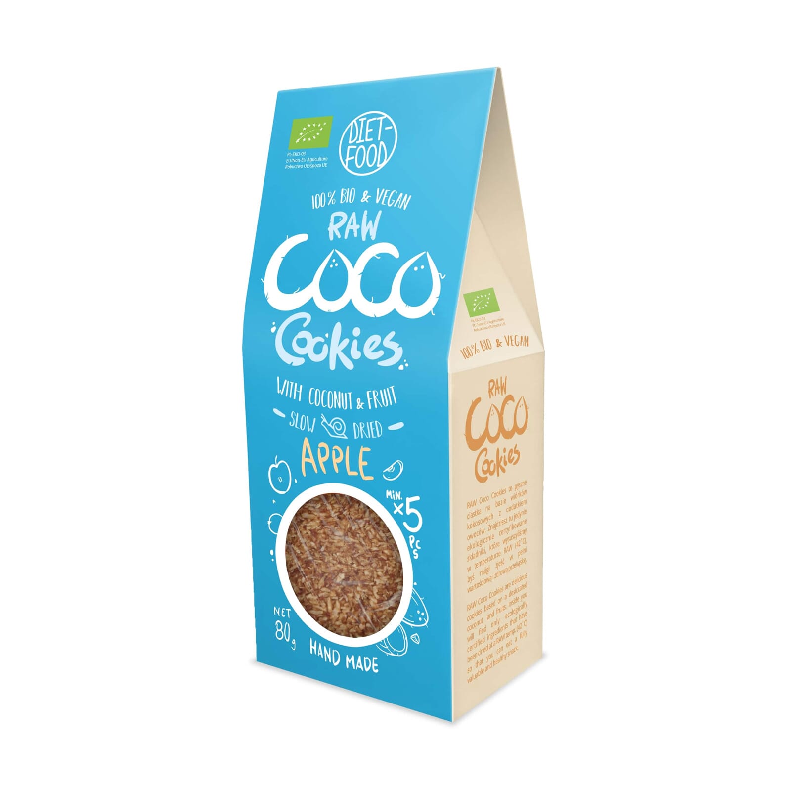 Galletas De Coco Manzana Raw  Bio 80g