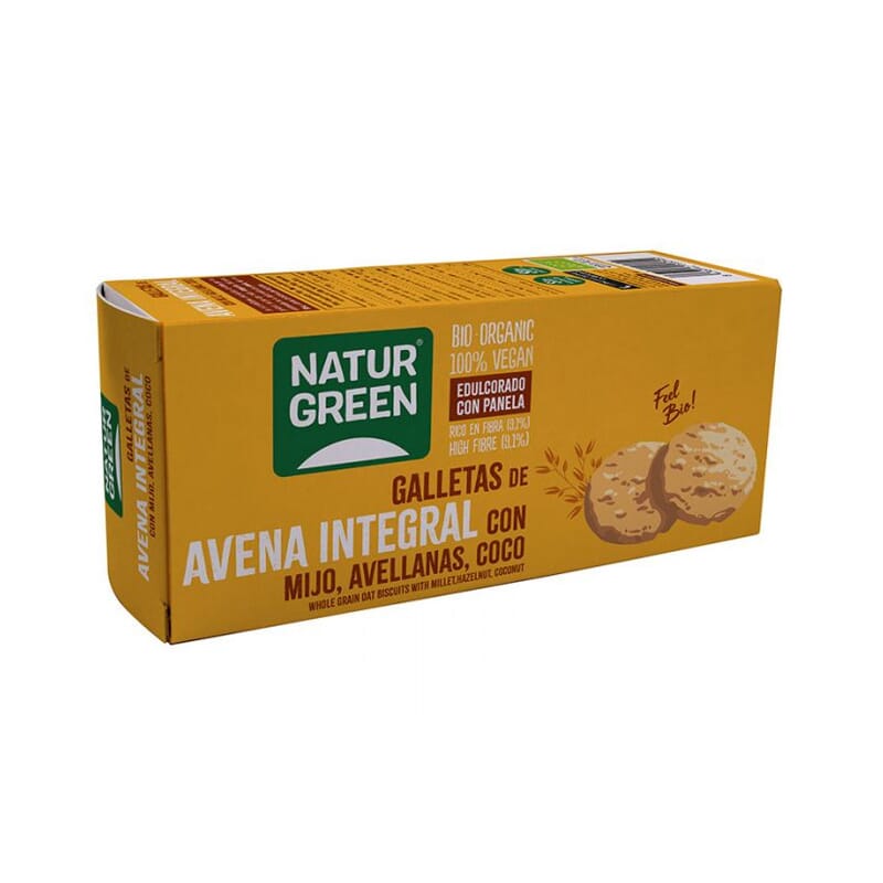 Koekje De Haver Integrale Met Gierst, Hazelnoten Kokos 140g