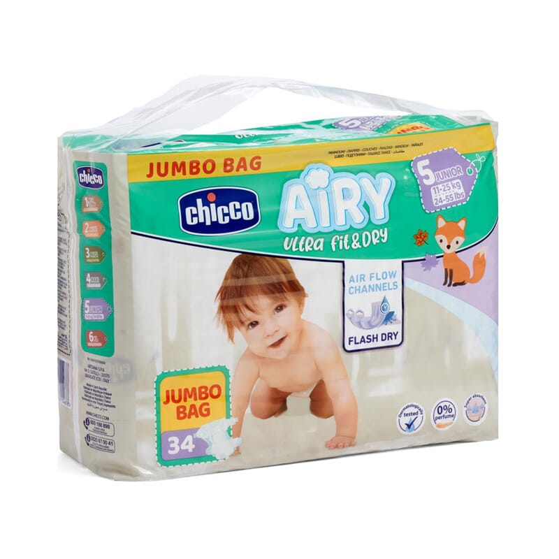 Pañales Airy Junior T-5 11-25 Kg 34 Uds
