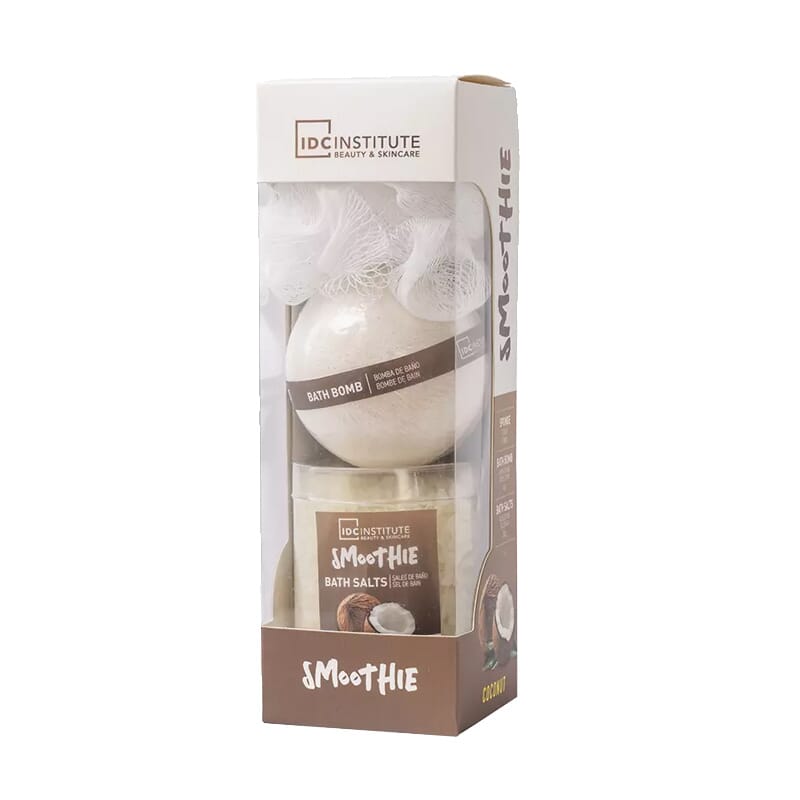 Smoothie Coconut Set Sali al Cocco 200 g + Bomba da Bagno + Spugna
