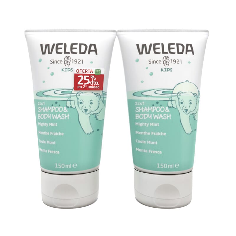 2 Em 1 Champô E Gel Kids Menta Duplo 150 ml 2 Unds