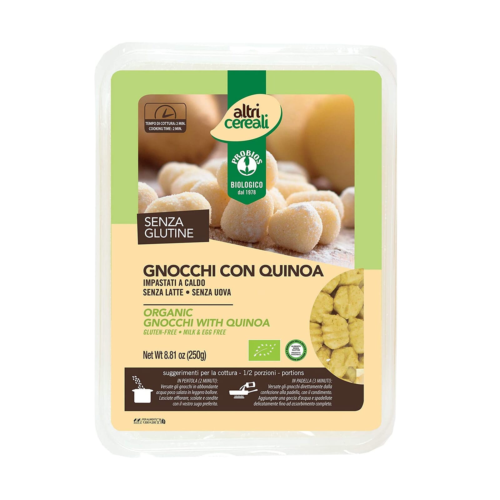 Gnocchi Con Quinoa Sin Gluten Bio 250g