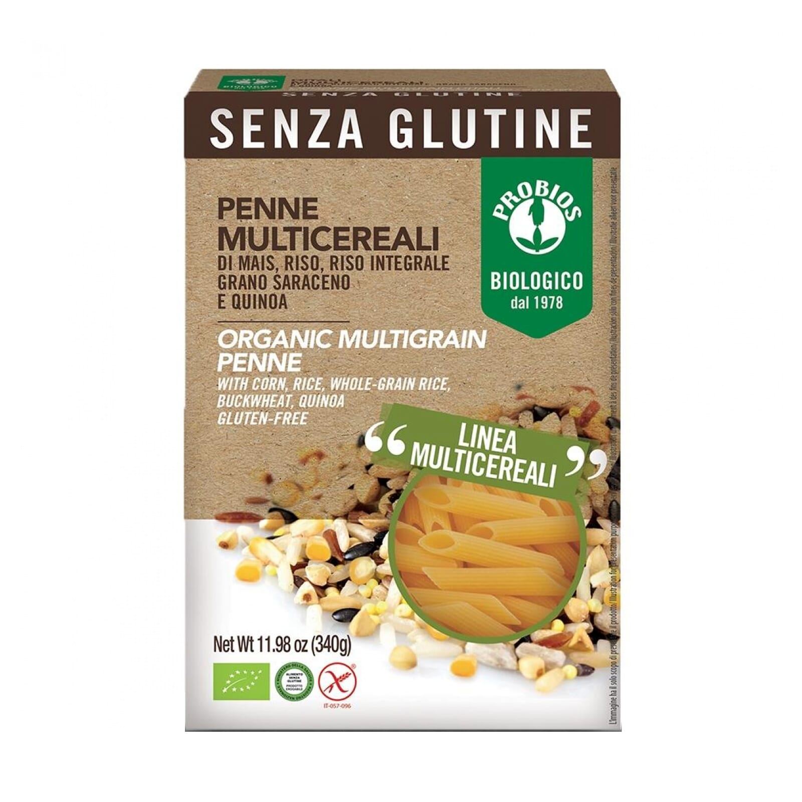 Macarrones Con Cereales Sin Gluten Bio 340g