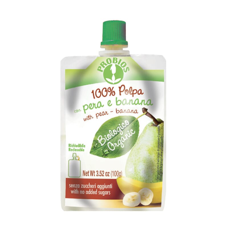 100% Bio-Birnen- und Bananenfruchtfleisch 100g