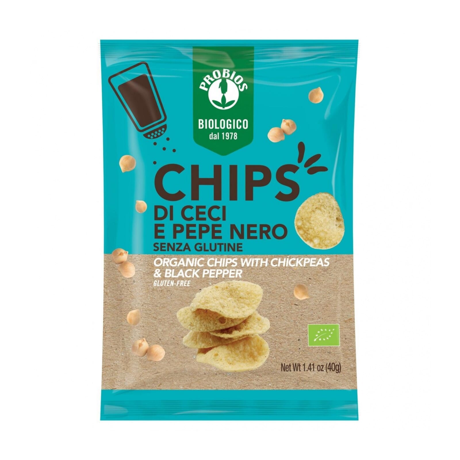 Chips De Garbanzos Y Pimienta Negra Sin Gluten Bio 40g