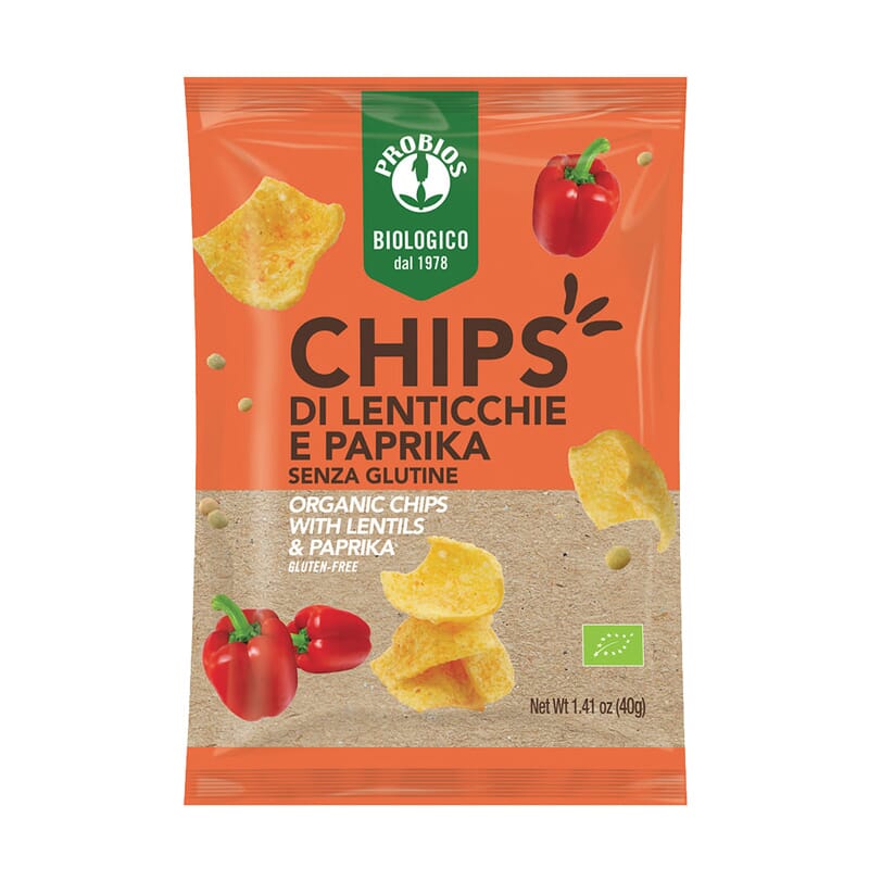 Chips De Lentejas Y Paprika Sin Gluten Bio 40g