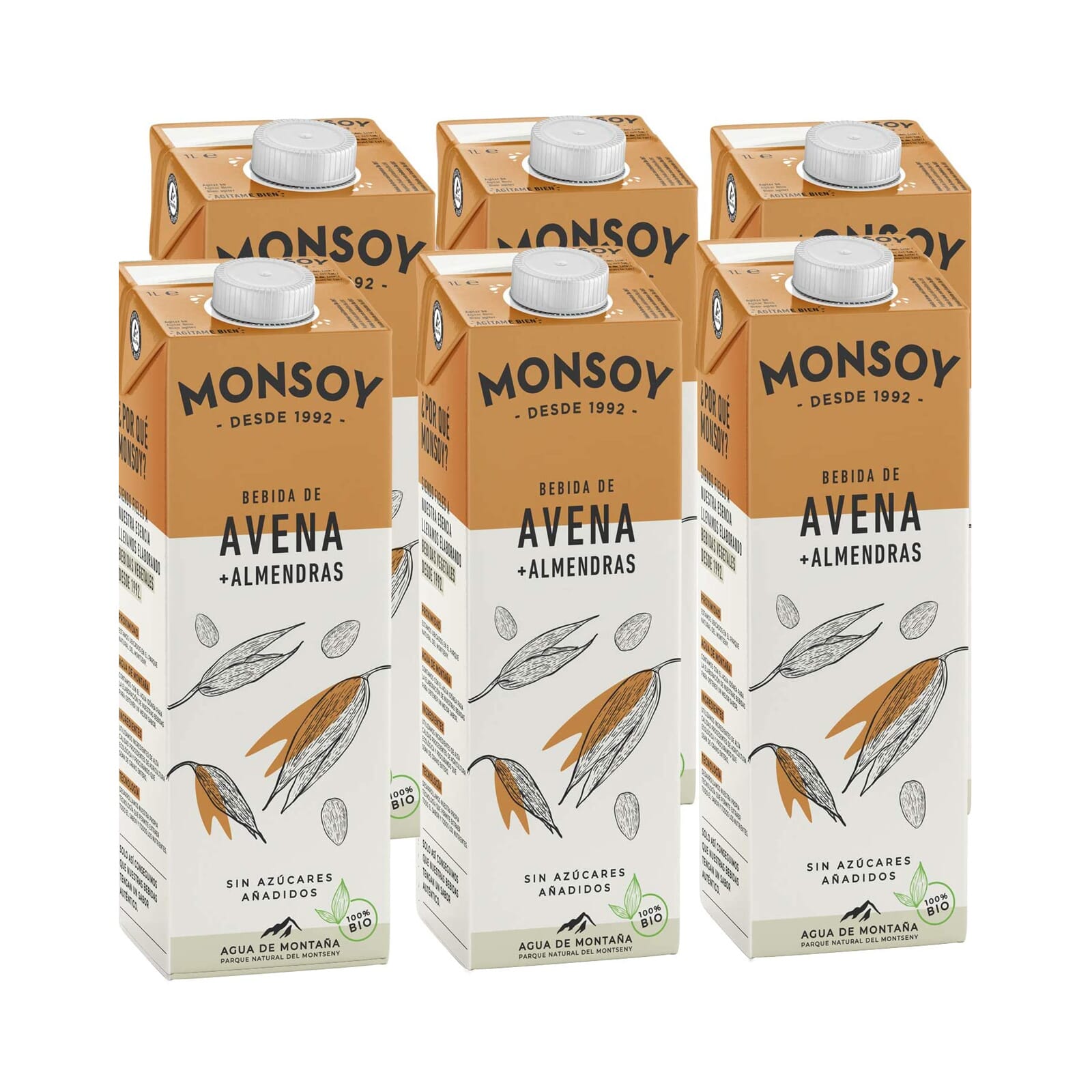 Bebida De Avena Con Almendras Bio 6 Uds 1 L