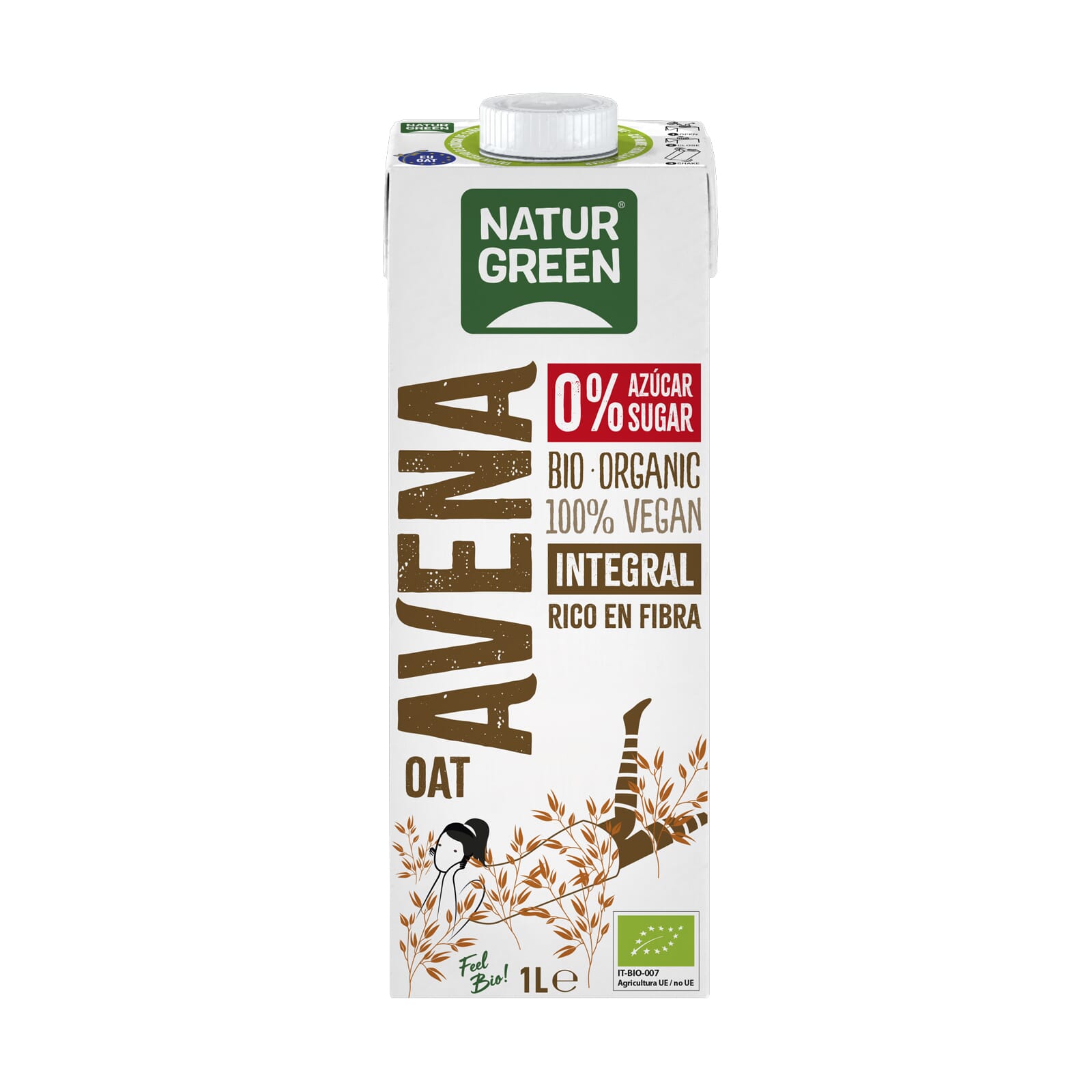 Bebida de Avena Integral 0% Azúcares Bio 1 L