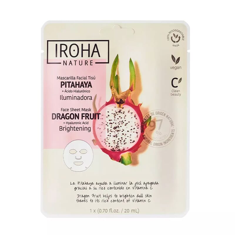 Máscara Facial Iluminadora Pitaia Ácido Hialurónico