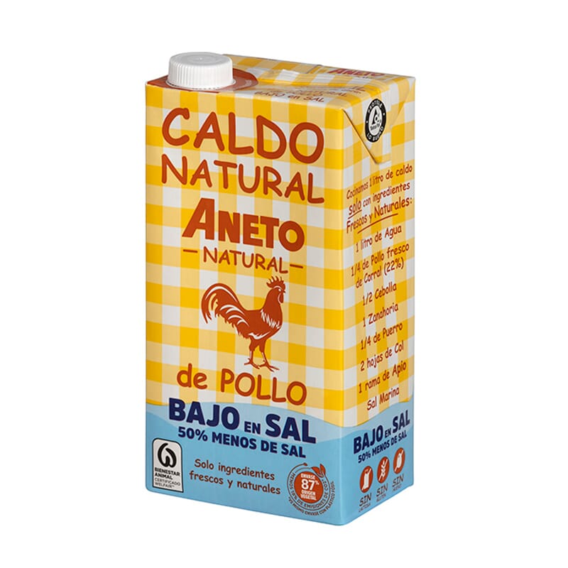 Natürliche Hühnerbrühe Niedriger Salzgehalt 1 L