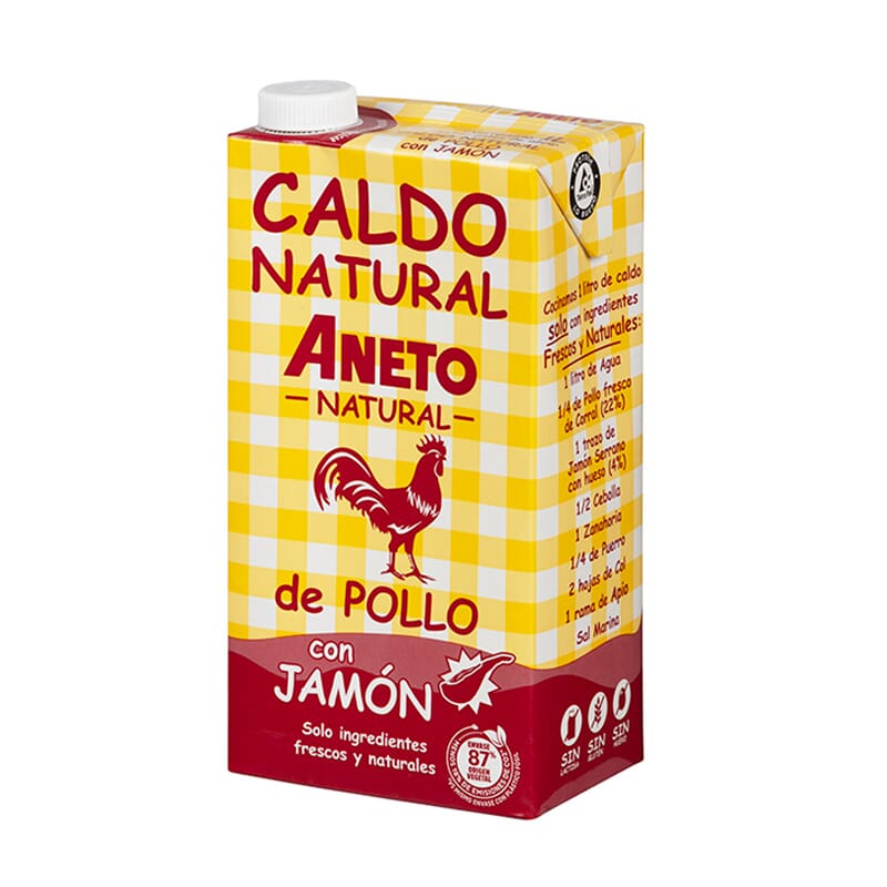 Caldo Natural De Pollo Con Jamón 1 L