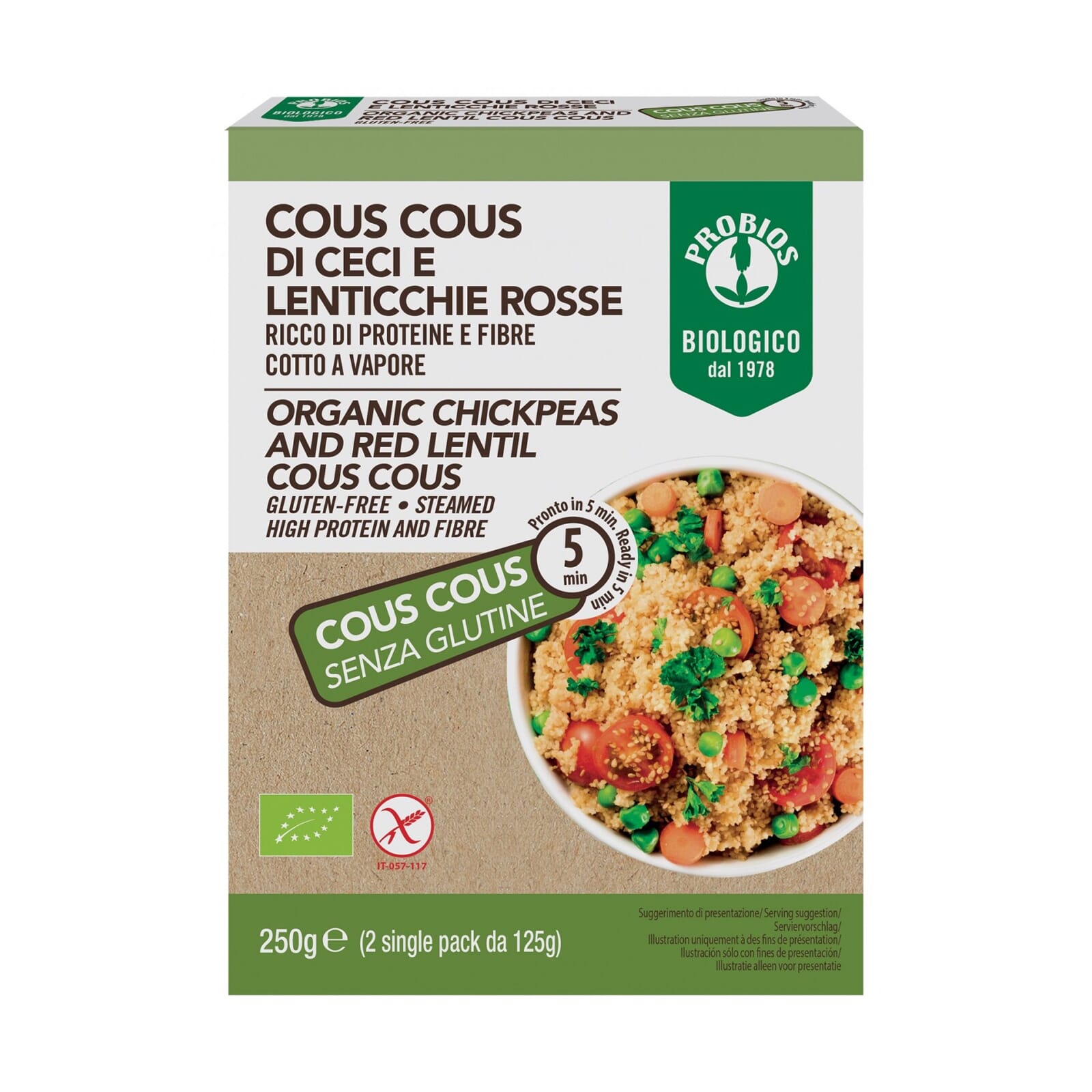 Cuscuz De Grão E Lentilhas Vermelhas Sem Glúten Bio 2 Unds 125g