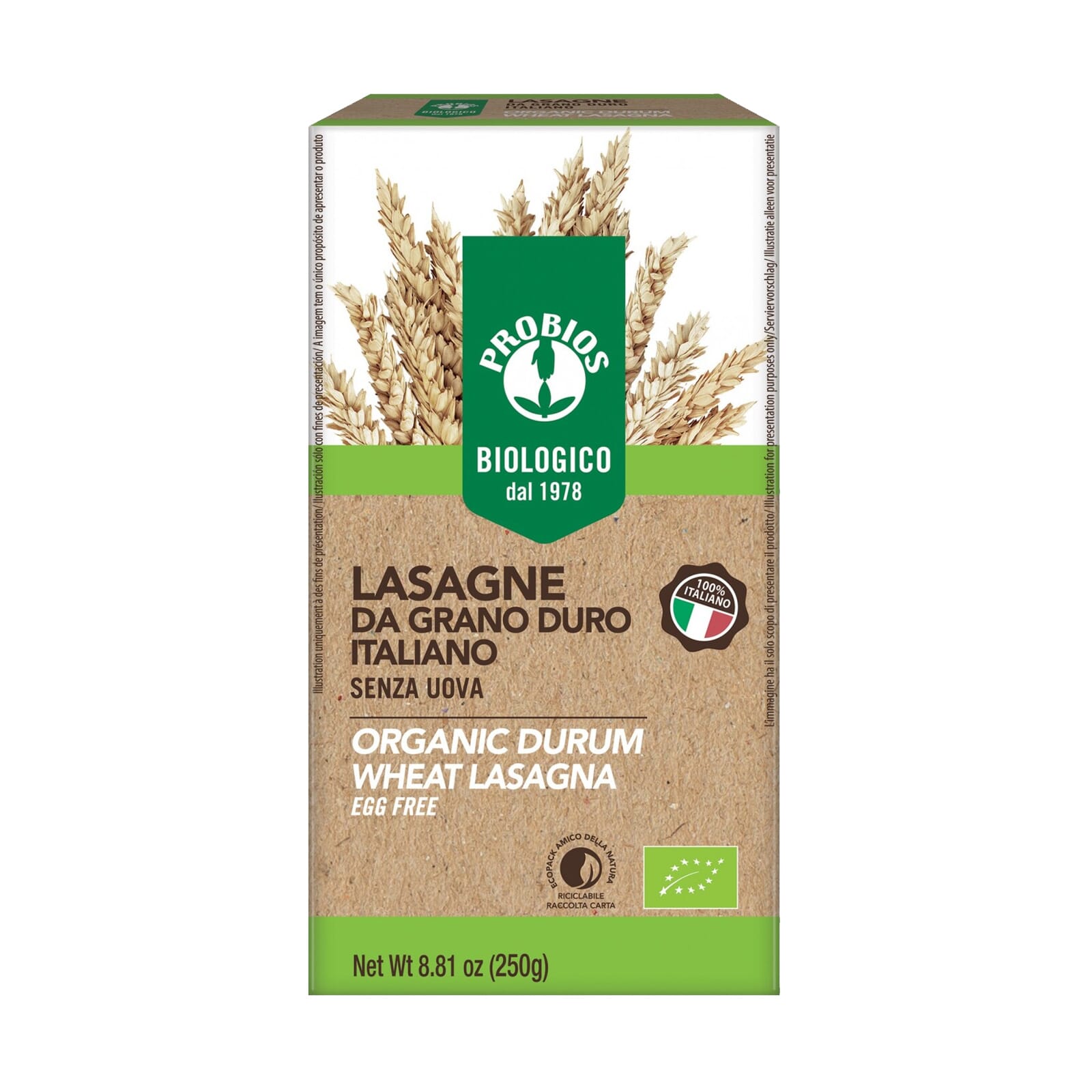 Lasaña De Sémola De Trigo Duro Bio 250g