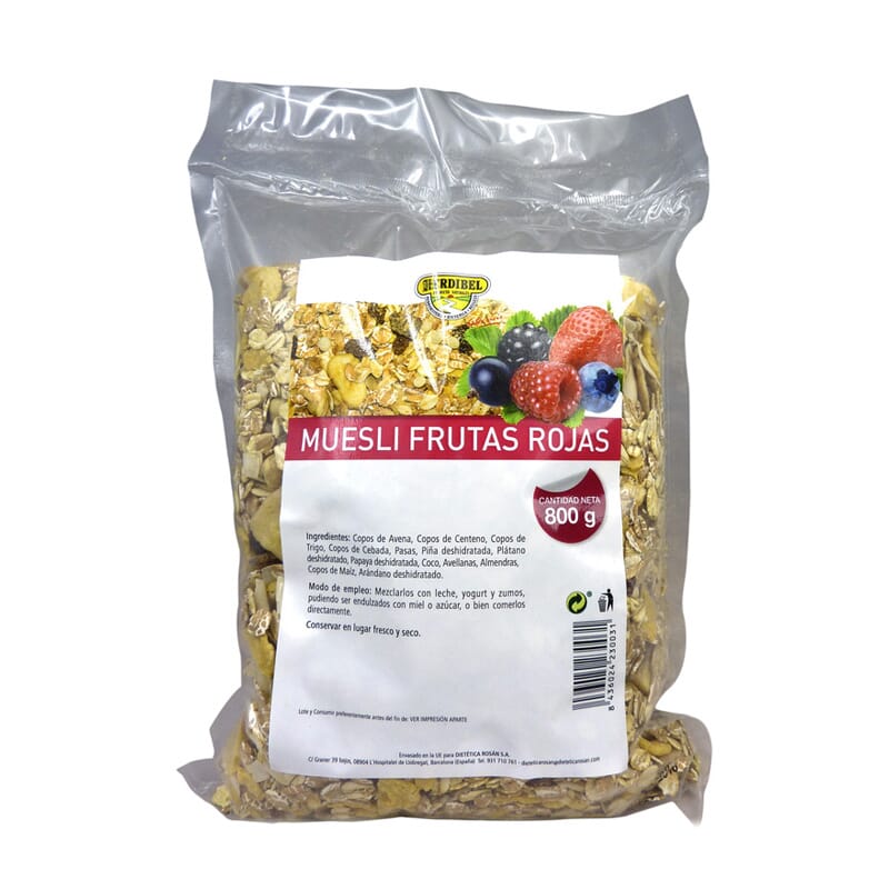 Muesli Frutas Rojas 800g