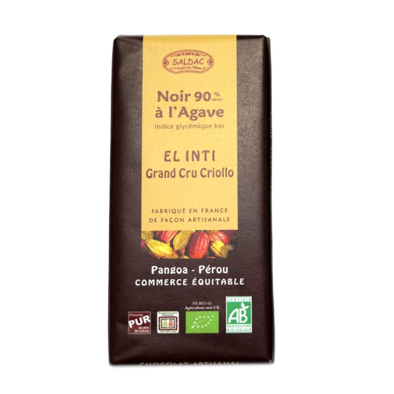 Chocolate Negro 90% Con Agave 100g