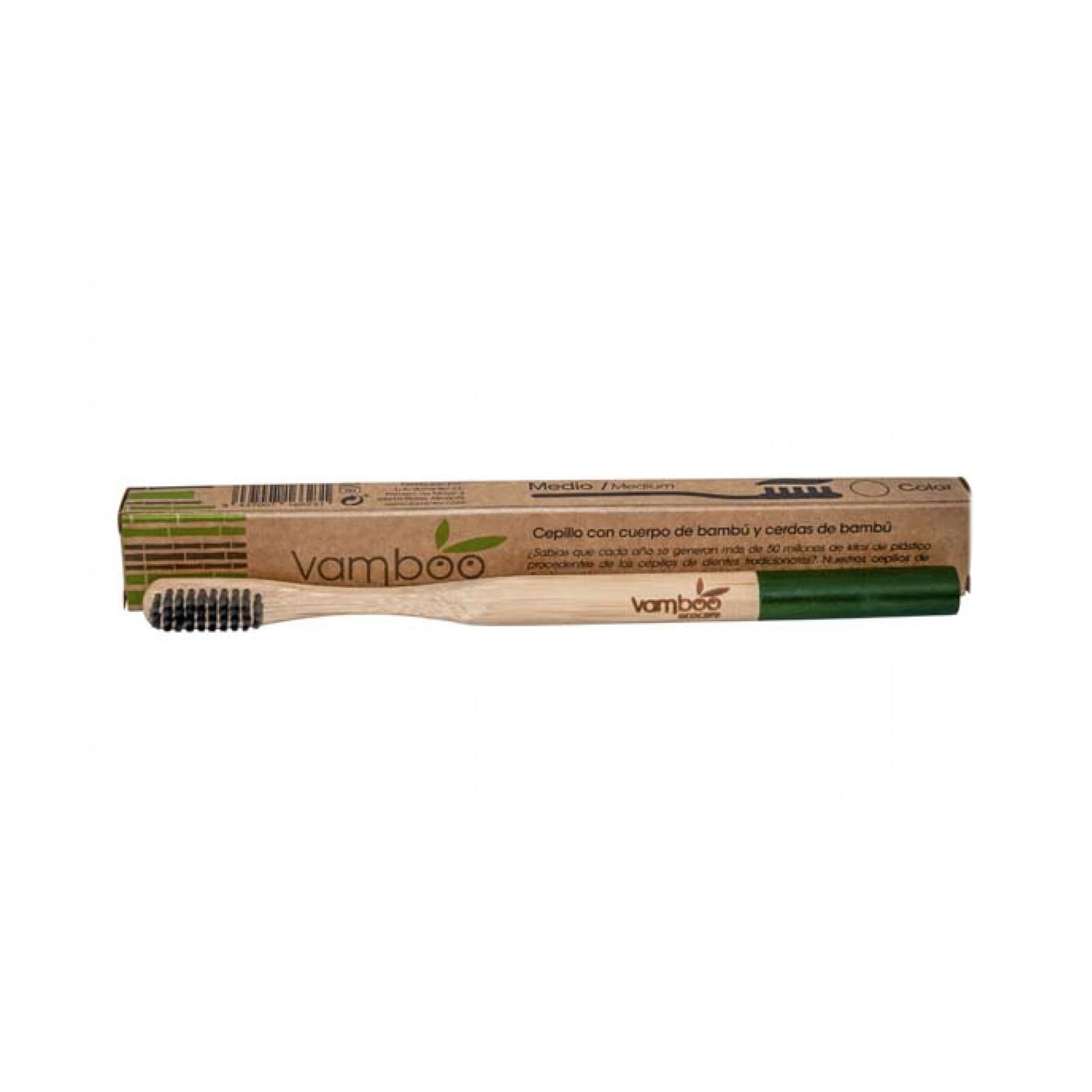 Escova 100% Bambu Eco Carvão Verde
