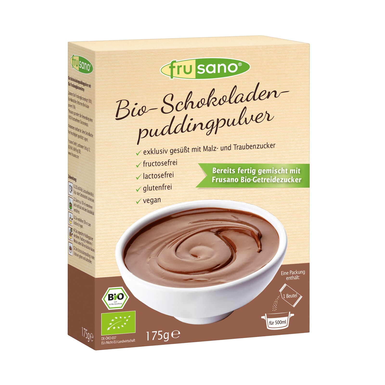 Pudin De Chocolate Organico Con Azucar Maiz 175g