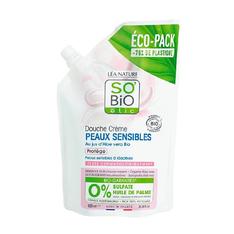 Recarga Gel De Ducha Piel Sensible Protector Aloe Vera Bio 650 ml