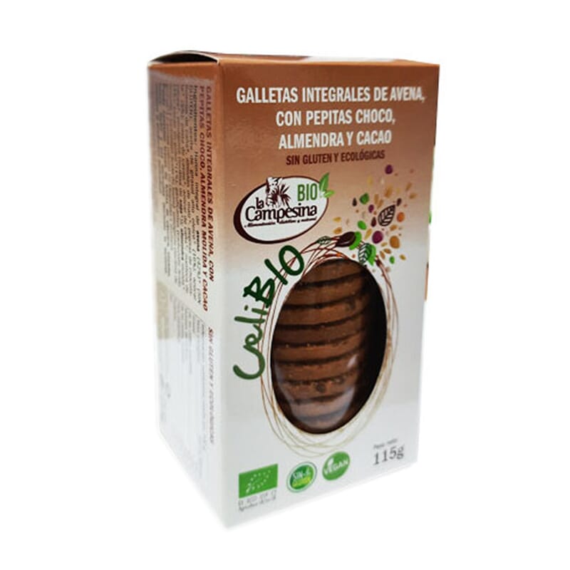 Celibio Bolachas Integrais De  Aveia Choco Aveia Cacau 115g