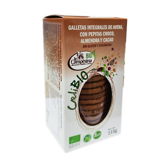 Celibio Biscotti Integrali Avena Cioccolato Mandorle e Cacao 115g di La Campesina