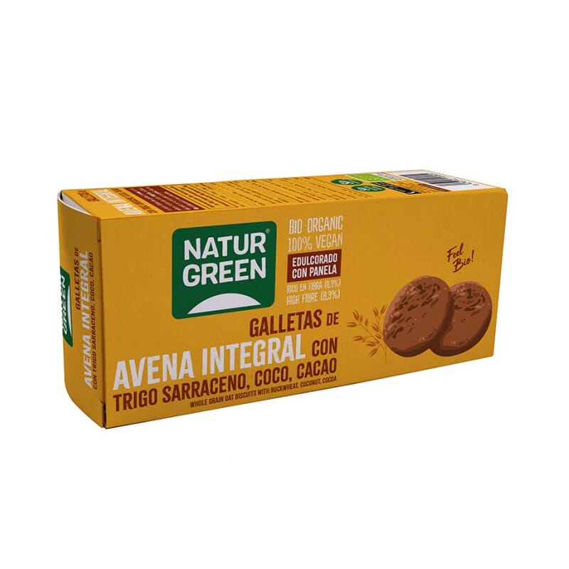 Havermoutkoekjes Volkoren Boekweit Kokos En Cacao Bio 140g