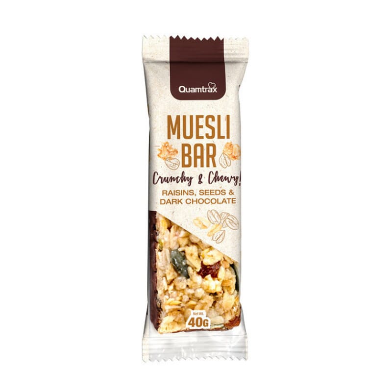 Muesli Bar Raisins Seeds Dark Chocolate 40g