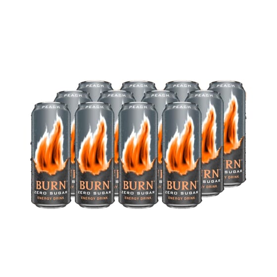 Burn Zero Sugar Peach 12 Unités 500 ml - Burn
