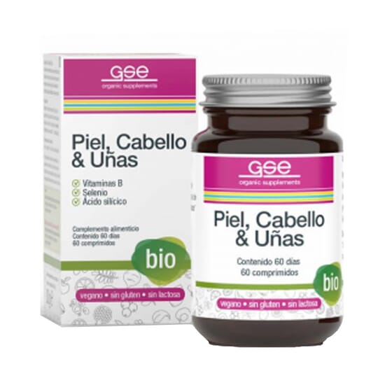 Pelle Capelli e Unghie Bio 60 Tabs di GSE Organic Supplements