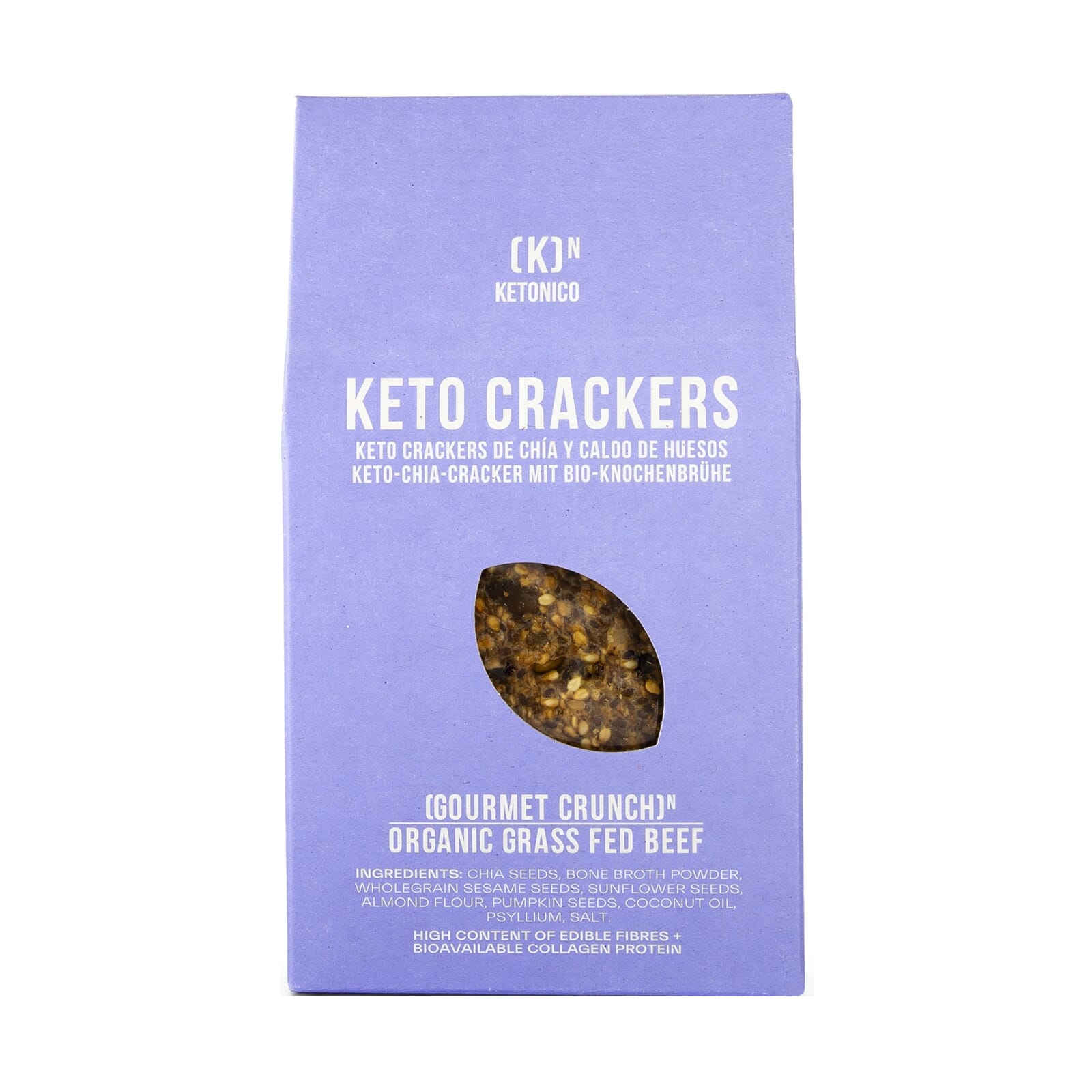 Keto Crackers De Chía Y Caldo De Huesos Bio 60g