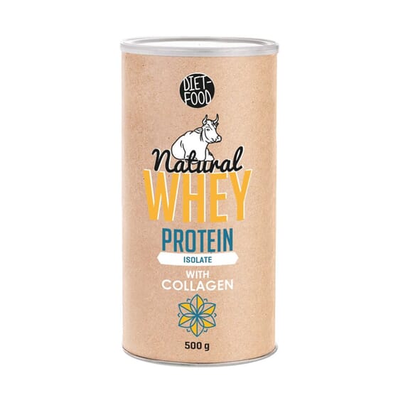 Natural Whey Protein Isolate With Collagen 500g da Diet Food