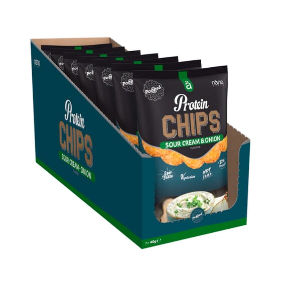 Protein Popped Chips Sour Cream And Onion 7 Uds 40g Nanosupps