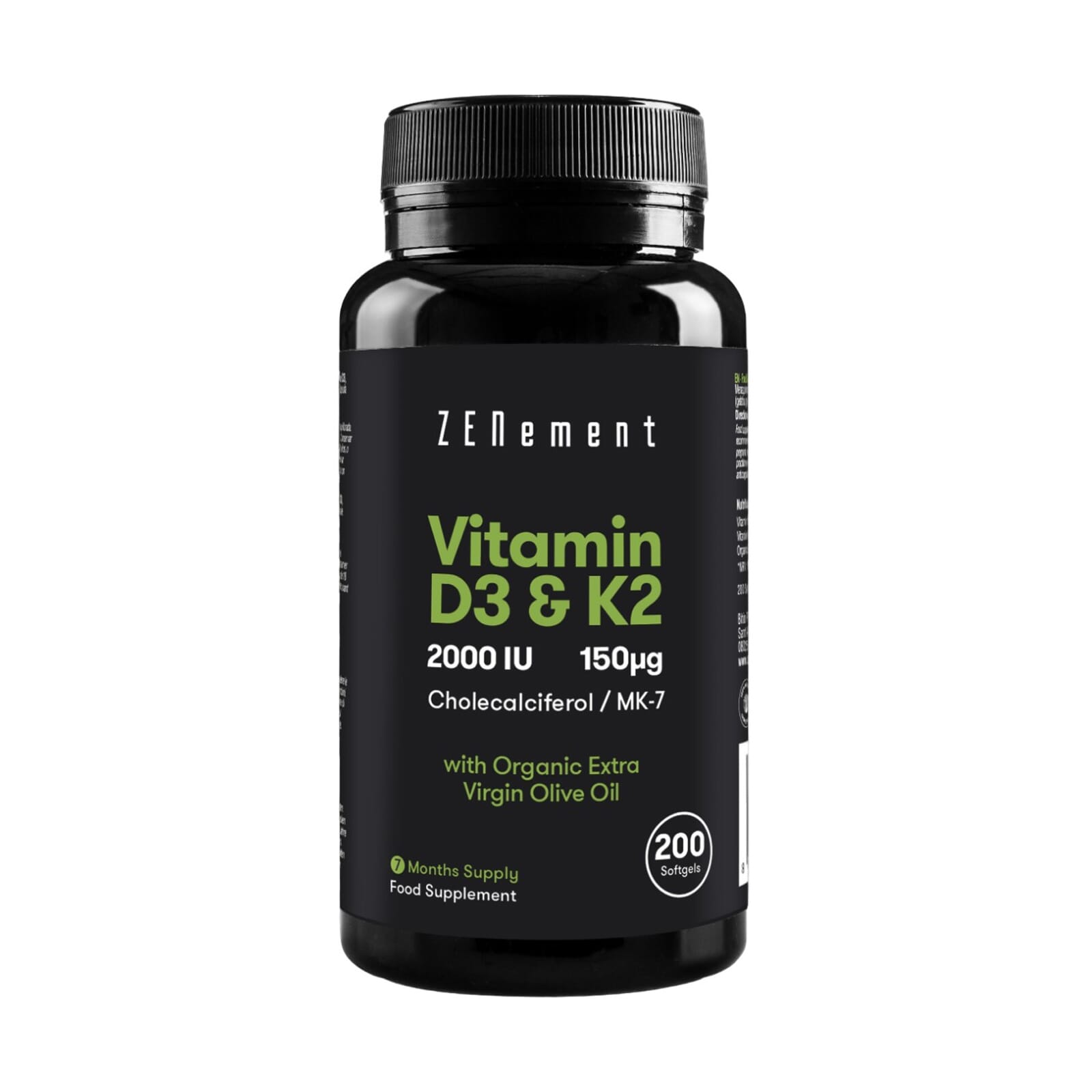 Vitamina D3 2000 ui + K2 150 μg 200 Perlas