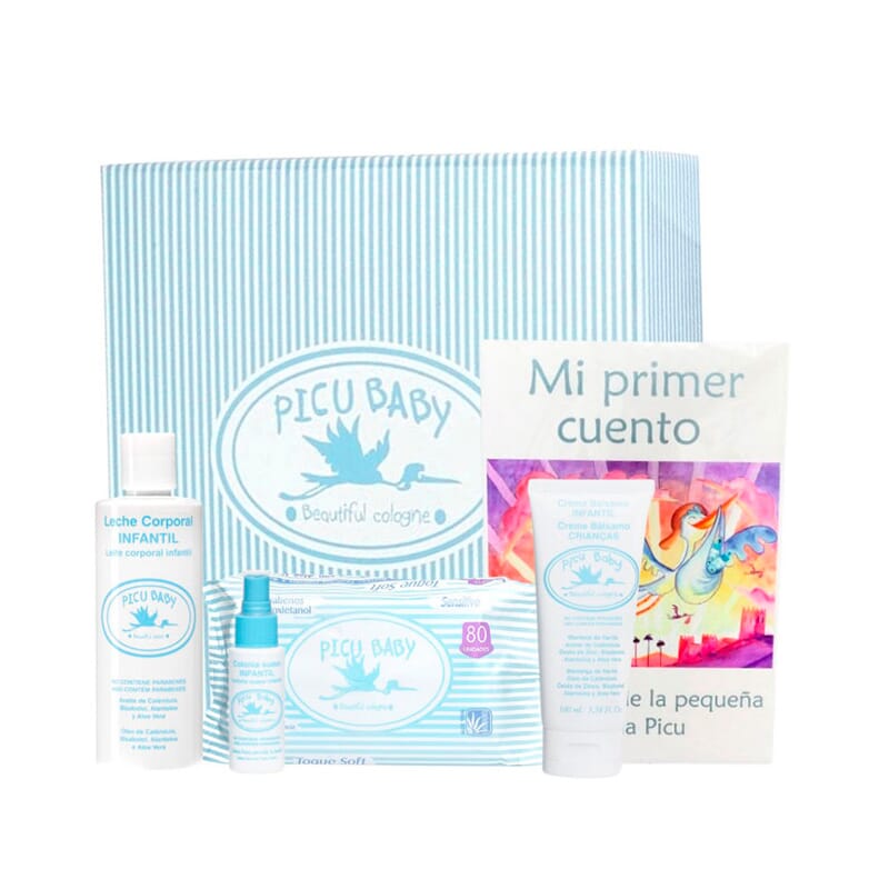 Caja Regalo Azul Toallitas + Loción + Colonia + Bálsamo + Cuento